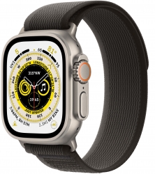 Apple Watch Ultra GPS + Cellular, 49 мм, корпус из титана, ремешок Trail чёрного/серого цвета
