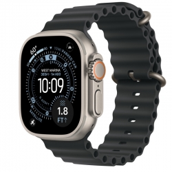 Apple Watch Ultra 3 GPS + Cellular, 49mm Natural Titanium Case with Black Ocean Band