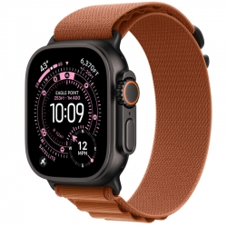 Apple Watch Ultra 3 GPS + Cellular, 49mm Black Titanium Case with Terra Cotta Alpine Loop