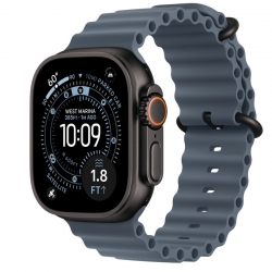 Apple Watch Ultra 3 GPS + Cellular, 49mm Black Titanium Case with Anchor Blue Ocean Band