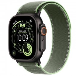 Apple Watch Ultra 3 GPS + Cellular, 49mm Black Titanium Case with Green/Neon Trail Loop