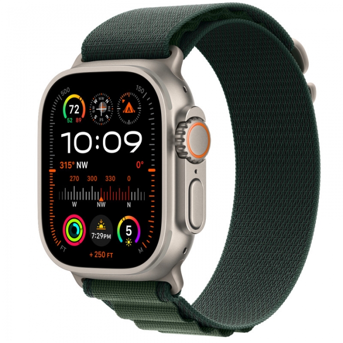 Apple Watch Ultra 2 GPS + Cellular, 49 мм, корпус из титана, ремешок Alpine зелёного цвета