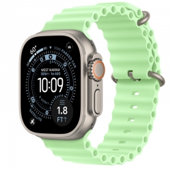 Apple Watch Ultra 3 GPS + Cellular, 49mm Natural Titanium Case with Neon Green Ocean Band