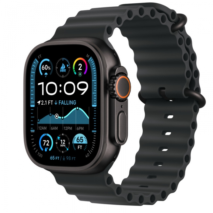 Apple Watch Ultra 2 GPS + Cellular, 49 мм, корпус из чёрного титана, ремешок Ocean чёрного цвета