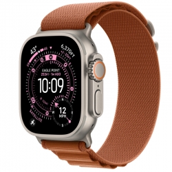 Apple Watch Ultra 3 GPS + Cellular, 49mm Natural Titanium Case with Terra Cotta Alpine Loop