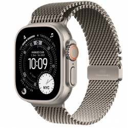 Apple Watch Ultra 3 GPS + Cellular, 49mm Natural Titanium Case with Natural Titanium Milanese Loop