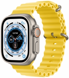 Apple Watch Ultra GPS + Cellular, 49 мм, корпус из титана, ремешок Ocean жёлтого цвета