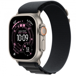 Apple Watch Ultra 3 GPS + Cellular, 49mm Natural Titanium Case with Black Alpine Loop