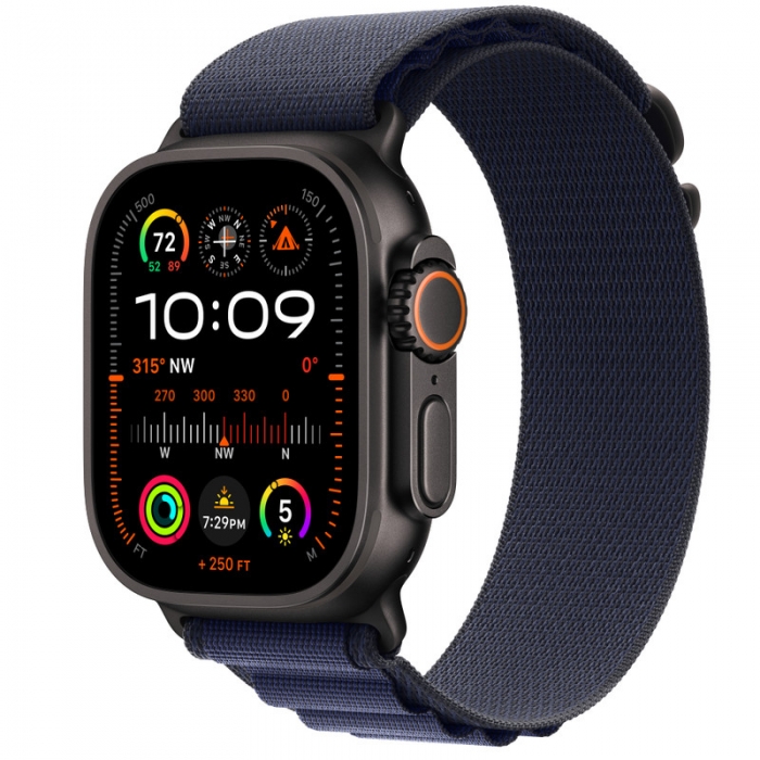 Apple Watch Ultra 2 GPS + Cellular, 49 мм, корпус из чёрного титана, ремешок Alpine синего цвета