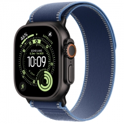 Apple Watch Ultra 3 GPS + Cellular, 49mm Black Titanium Case with Blue/Bright Blue Trail Loop